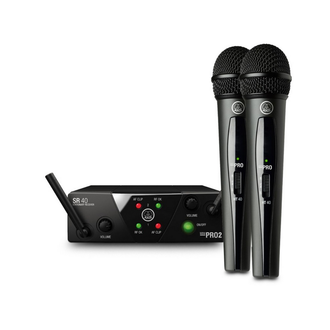 AKG WMS40 Mini 2 Microfonos Inalambricos VOCx2 US25 Negro