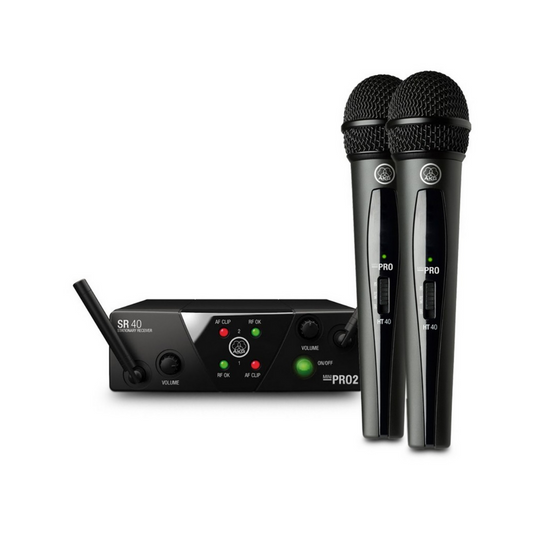 AKG WMS40 Mini 2 Microfonos Inalambricos VOCx2 US25 Negro