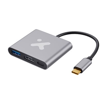 Xtech - Video adapter - USB Type C (HDMI (f) Type C(f) USB 3.0(f)-Aluminum-3 in one XTC-566)