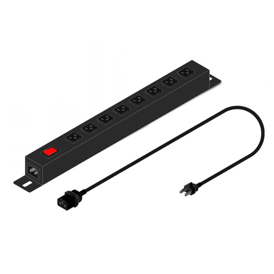 PDU PARA RACK 1U - 08 TOMAS NE