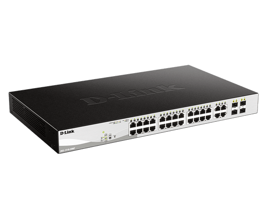Switch D-Link Dgs-1210-28Mp, Capa L2, 24 Rj-45 GBe, PoE, 4 Puertos GBe/Sfp.