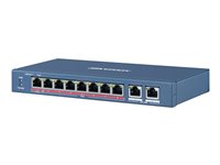 Hikvision DS-3E0310HP-E - Conmutador - sin gestionar (7 x 10/100 (High PoE) + 1 x 10/100 (PoE+) + 2 x 10/100/1000 (enlace ascendente)-sobremesa-High PoE / PoE+ (110 W)-alimentación cc)