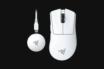 Razer DeathAdder - Mouse - Wireless (White-V4 Pro)