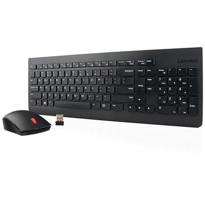 Teclado + Mouse Lenovo, Inalámbrico, Color Negro,(Kit Combo)