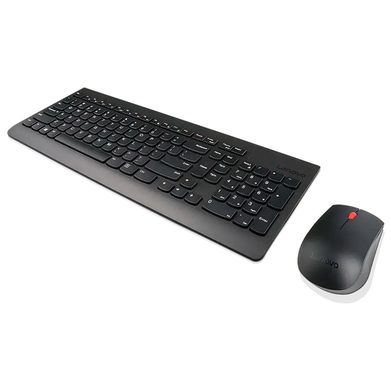 Teclado + Mouse Lenovo, Inalámbrico, Color Negro,(Kit Combo)