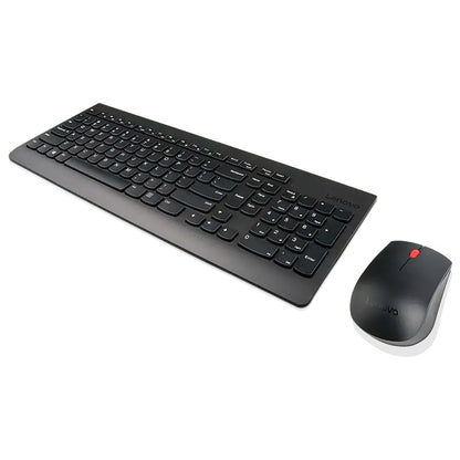 Teclado + Mouse Lenovo, Inalámbrico, Color Negro,(Kit Combo)