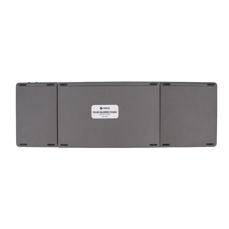 Teclado Inalámbrico Plegable TEROS TE-4075S, BT 3.0, Gris