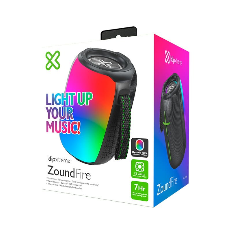 Klip Xtreme KBS-250BK - Altavoz - Negro (Luces LED de llama 12W TWS)