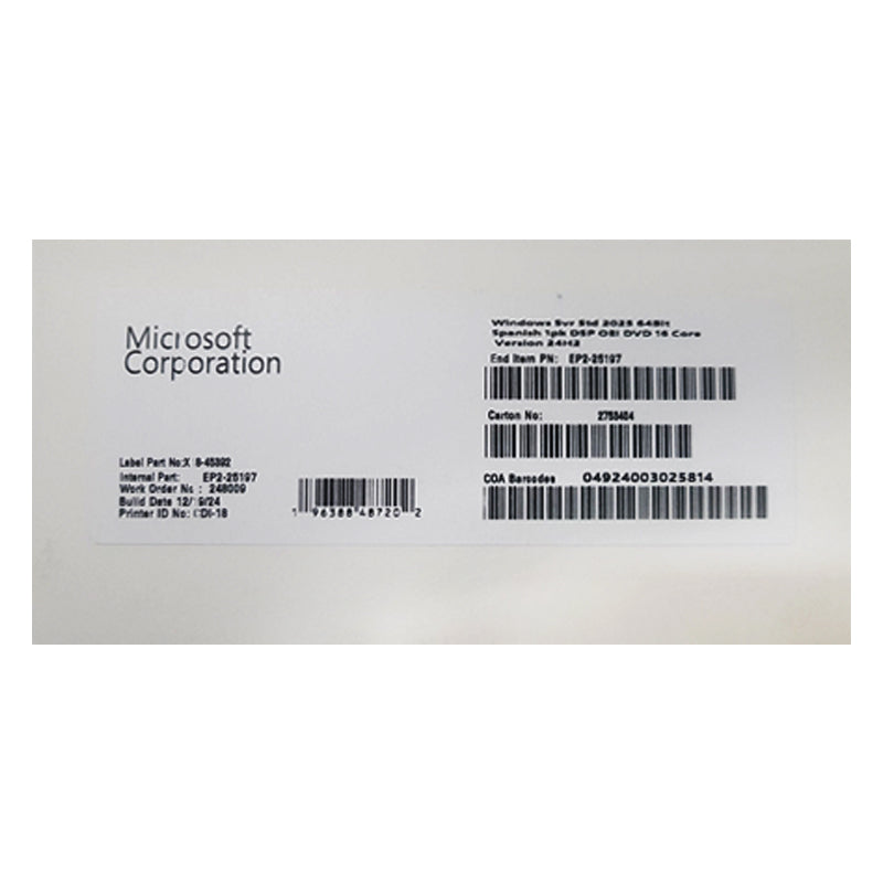 WINDOWS SVR STD 2025 64BIT 1PK