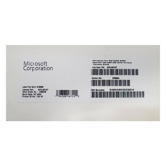 WINDOWS SVR STD 2025 64BIT 1PK