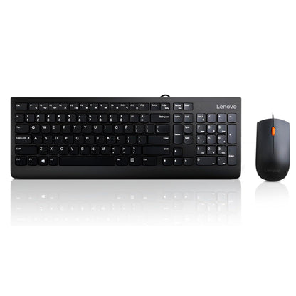 Kit Combo Teclado + Mouse Lenovo 300, Interfaz USB , Ambidiestro, Diseño Elegante.