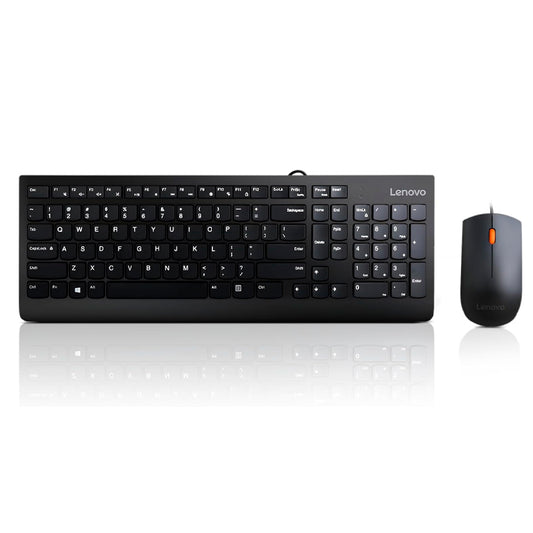 Kit Combo Teclado + Mouse Lenovo 300, Interfaz USB , Ambidiestro, Diseño Elegante.