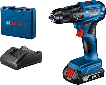 Taladro Percutor Bosch GSB 185-LI 18V Brushless + Batería 2Ah + Cargador + Maletín (06019K30E1)