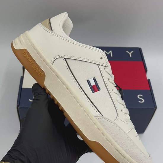 TOMMY HILFIGER JEANS LEATHER CUPSOLE SNEAKER - EM01792100YBI