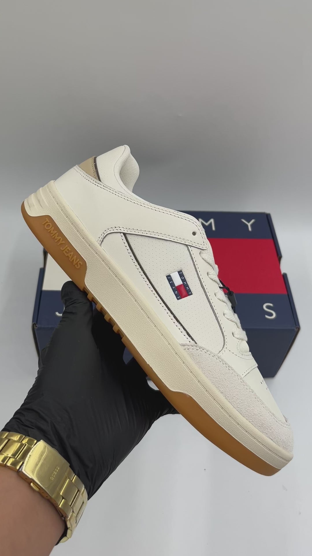 TOMMY HILFIGER JEANS LEATHER CUPSOLE SNEAKER - EM01792100YBI