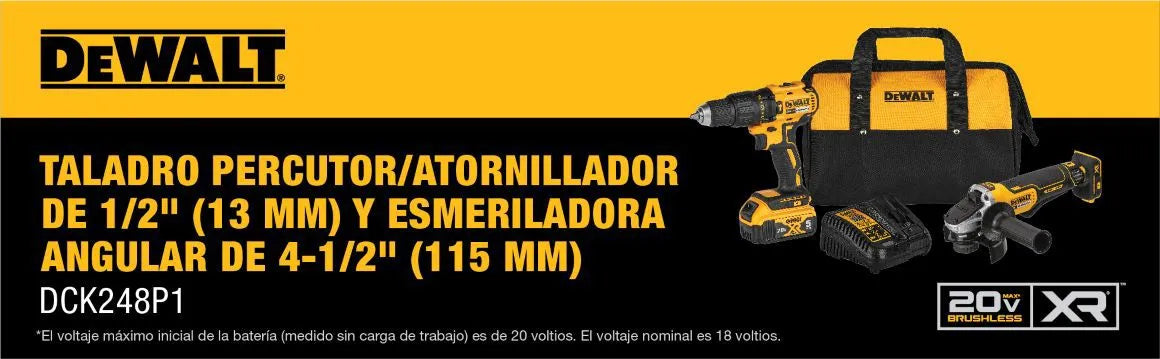 COMBO Dewalt Inalámbrico Taladro Percutor (Modelo DCD7781) + Esmeril Angular (Modelo DCG413)